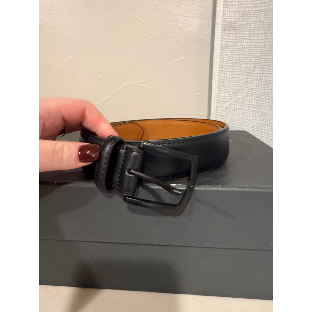 KEMISANT Leather Belt Mens 36 Black Excellent Ratchet Slide Dress